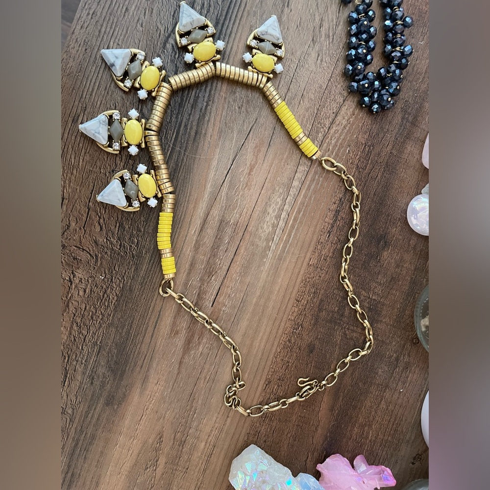 Gold and Yellow Beaded Necklace